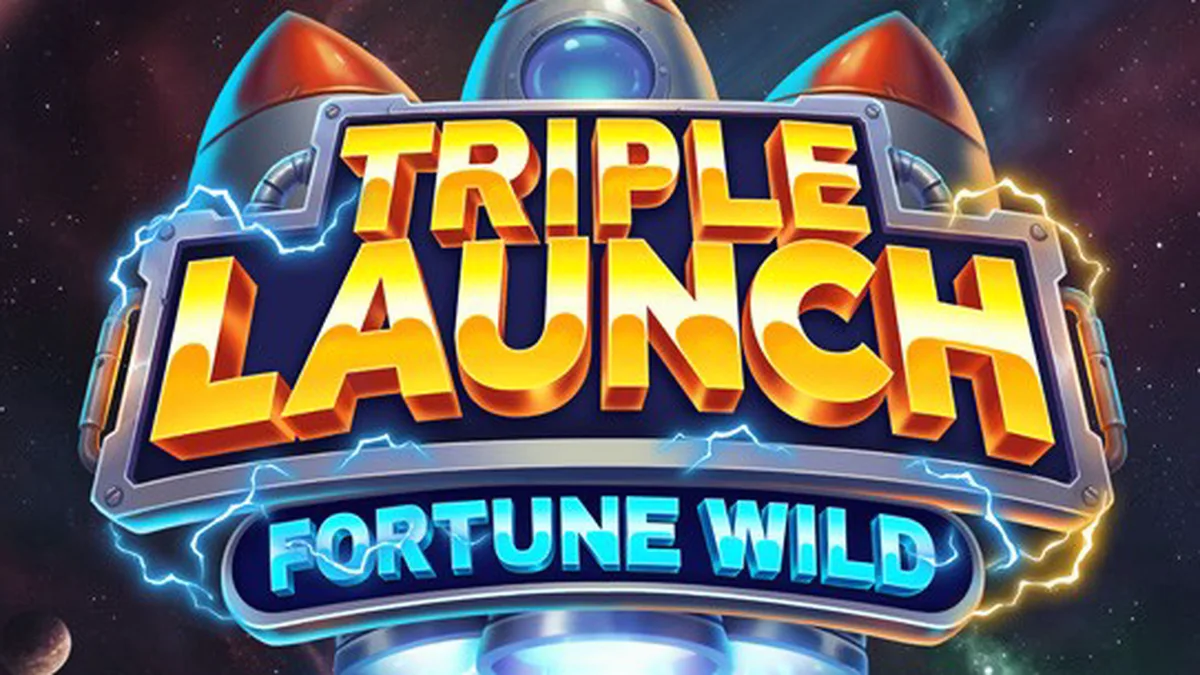 Interface do jogo Triple Launch Fortune Wild com elementos futuristas e símbolos de energia.